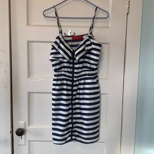Navy and white striped dress